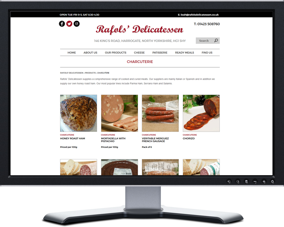 desktop responsive shop website